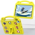 thumbnail image 6 of Allytechgroup iPad Air 13 Inch M2 2024 Kids Case, DIY Figures Lightweight EVA Rubber Handle Stand Shockproof Children Friendly Bumper Case Cover for Apple iPad Air 13" 2024 M2, Yellow, 6 of 8