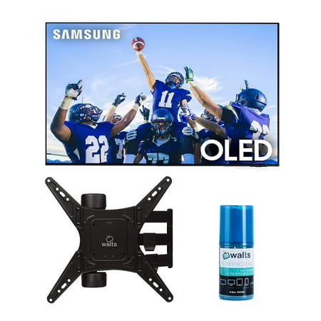 Samsung QN55S95CAFXZA 55" Ultra Slim 4K Quantum HDR OLED Smart TV with a Walts TV Medium Full Motion Mount for 32"-65" Compatible TV's and Walts HDTV Screen Cleaner Kit (2023)