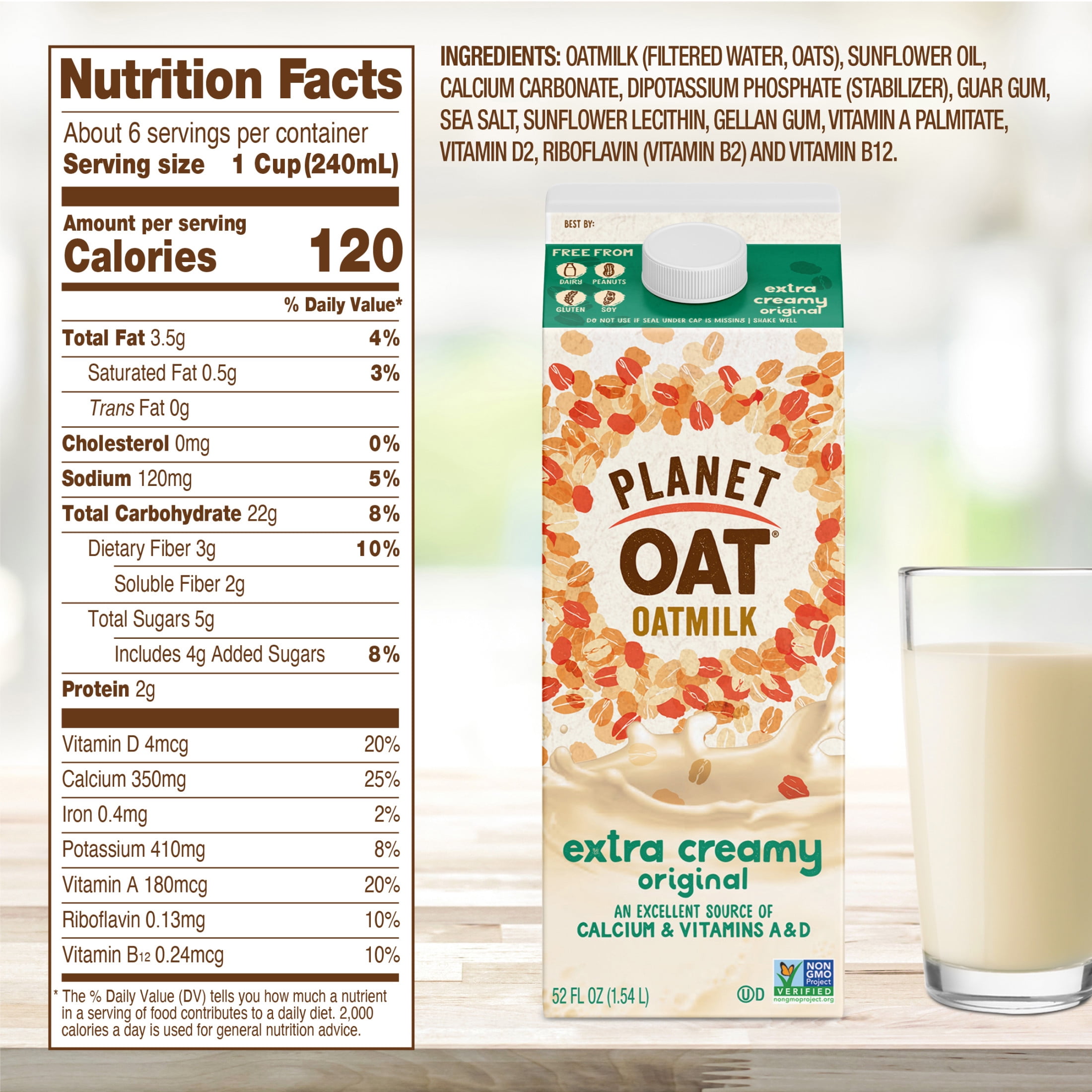 Planet Oat Extra Creamy Original Oat Milk, 52 oz