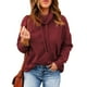 thumbnail image 4 of Blusa de manga larga de cuello alto color puro cordón casual cómodo tops para las mujeres, 4 of 7