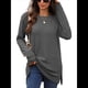 thumbnail image 1 of Camiseta Holgada de Larga con Cuello Redondo y Estampado Geométrico de Jacquard para Mujer, Ropa de Invierno 2025 Gris Oscuro L, 1 of 10