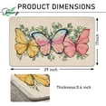 thumbnail image 3 of Spring Summer Colorful Butterfly Decorative Front Door Mat, Eucalyptus Leaves Doormat Indoor Outdoor Non-Slip Floor Entryway Rug, Seasonal Home Kitchen Decoration 17x30 Inch, 3 of 6