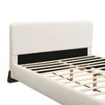 thumbnail image 4 of Christopher Knight Home Boucle Upholstered Queen Bed with Curved Wood legs, White, 4 of 8