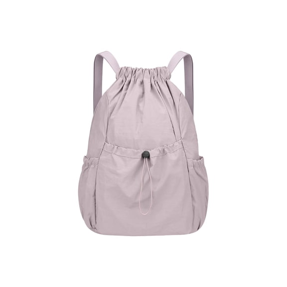 Luckky Solid Color Foldable Drawstring Backpack,Large Capacity Woven Fabric Cinch Sack with Adjustable Shoulder Straps,Lightweight Portable Gym Bag for Outdoor Travel Daily Use