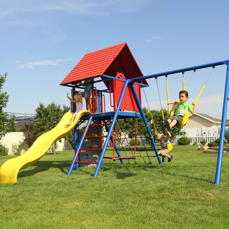 Lifetime Primary Hard Top A Frame Metal Swing Set