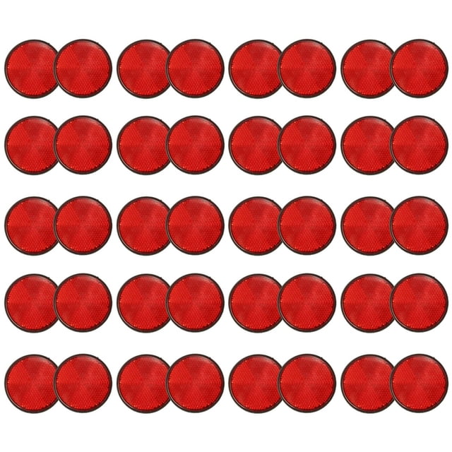 40 Pcs Réflecteur Rond Rouge Universel pour Moto ATV 5.6 x 0.8cm, 40x 2 Pouces Réflecteurs, Rouge