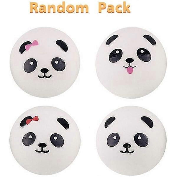 4 Pcs Squishy Panda Buns Pack With Phone Straps, Slow Rising Squishies Panda Soft And Scented Squeeze Panda Ball