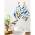thumbnail image 2 of Blue Yellow Leaves Kitchen Dish Towels for Drying Dishes Set of 4, Spring Botanical Leaf Farmhouse Watercolor Waffle Weave Microfiber Hand Tea Bathroom Towels Quick Dry & Absorbent Towel 12x12, 2 of 7