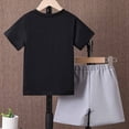 thumbnail image 4 of Ymyiu Boys' Shirt and Short Outfits Boy's Short Sleeved T-shirt and Shorts Set Suitable for Children 3T 4T (White,3-4 Years), 4 of 4