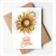 thumbnail image 1 of Sunflower flor planta semillas de girasol Nota en blanco del sobre de la tarjeta de agradecimiento, 1 of 4