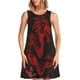 thumbnail image 1 of Fotbe Red Dragon On Black Vestido de Verano sin Mangas para Mujer – Vestido Midi Línea A, Estilo Camiseta Floral, Vestido Playero Casual y Fluido, 1 of 7