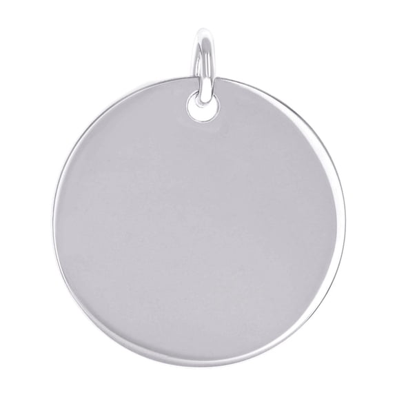 925 Sterling Silver Unisex Engravable Disc Round Fashion Charm Pendant Necklace Pendant for Women