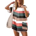 thumbnail image 3 of YDLCAFD Women Gradient Print Short Sleeve Jumpsuit Short Loose Backless Jumpsuits Rompers L, 3 of 7