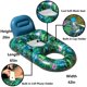 thumbnail image 4 of Sillas flotantes para piscina FinduWill, paquete de 2, 165 x 107 cm, con portavasos, 4 of 6
