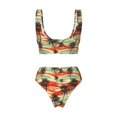 thumbnail image 5 of Daiia Colorful Hawaii Palms Women's Bikini Set Two Piece Swimsuit High Waisted Bikini Adjustable Straps Bikini Perfect for Beach, Pool, and Summer Vacation-, 5 of 9