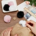thumbnail image 3 of 6 unidades en 3 colores para zapatos: broches desmontables con pompón de peluche, clips esponjosos para zapatos, pompón de pelo., 3 of 6