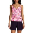 thumbnail image 3 of Lands' End Women's V-Neck Wrap Underwire Tankini Swimsuit Top, 3 of 3