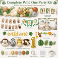 thumbnail image 2 of Wild One Birthday Decorations, 1st Birthday Decorations for Boy or Girl, Photo Banner, Balloon Box, Balloons Garland, High Chair Banner, Jungle Theme Safari Party Backdrop for Boys & Girls, 2 of 11