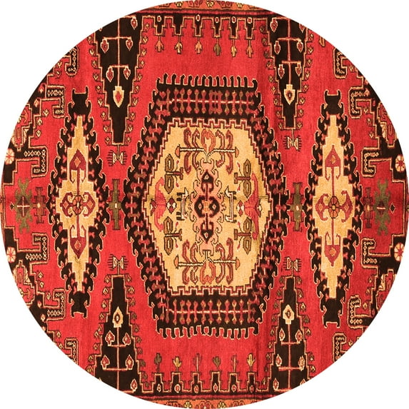 Ahgly Company Indoor Round Persian Orange Traditional Area Rugs, 4' Round