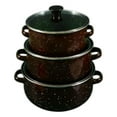 thumbnail image 2 of Lipstore 3 Pieces Enamel Stockpot with Lid Slow Cooker for Restaurant Wedding Kitchen brown, 2 of 8