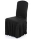 thumbnail image 1 of Funda para sillas con pliegues elegantes y elásticos, ideal para banquetes, bodas y eventos especiales, disponible en negro., 1 of 6