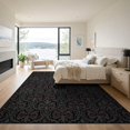 thumbnail image 3 of ODIKA 9'x12' Washable Area Rug Low Pile, Flatwoven, Vintage Motif Minimalist Gothic Damask Phase Arch Mystical Goth Flowing Dynamic for Great Room, Indoor Concept, Large Living, 3 of 7