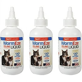 Durvet Wormeze Feline Liquid Wormer for Cats Kittens 4oz 3 Packs