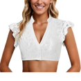 thumbnail image 5 of Womens Camisole Tops V Neck Elegant Short Sleeve Dirndl Costume Blouse Summer Tops for Women, 5 of 5