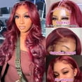 thumbnail image 3 of Yanonmyfd Lace Front Human Hair Wigs For Women Body Wave Red Hair Lace Wigs Lace Frontal Wigs, 3 of 4