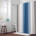 thumbnail image 6 of Abstract Shower Curtain for Bathroom Decor, Dark Gray Lake Blue Gradient Ombre Waterproof Fabric Shower Curtain, 72"x84" Set with 12 Hooks, 6 of 9