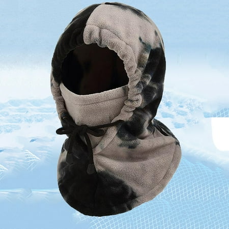 

MRULIC baseball cap Women s Warm And Cold Face Protection Fleece Hood Rriding Mask Mountaineering Skiing Fleece Tie-dye Bib Hat Grey + One size