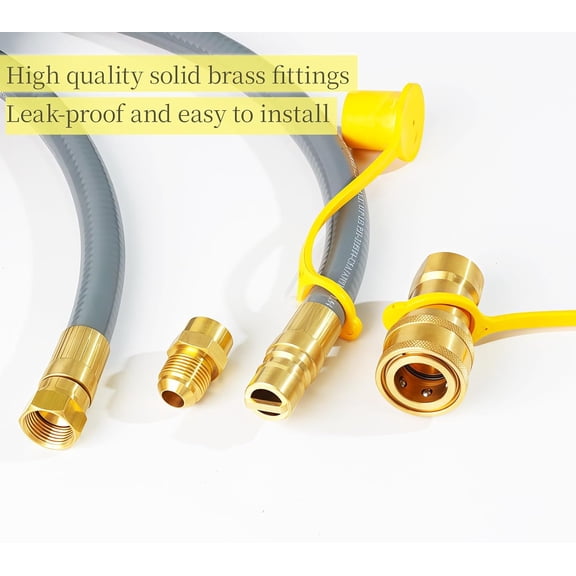 35 Feet 1/2 Inch Natural Gas Hose with Quick Connect Fittings for BBQs, Grills, Pizza Ovens, Heaters and More
