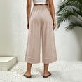 thumbnail image 6 of Aimik Women's Elastic Waist Cropped Cotton Pants Loose Casual Culottes Breathable Comfortable Summer Bottoms, 6 of 6