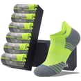 thumbnail image 6 of LWFBDTK Men's Ankle Running Socks, 6-Pairs, Low Cut Cushioned Socks with Arch Support, Moisture Wicking, Size L (9-12.5), Green, 6 of 8