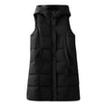 thumbnail image 4 of Breezora Women Casual Loose Hooded Sleeveless Long Vest Coat with Zipper Pockets Plus Size Long Black, 4 of 5