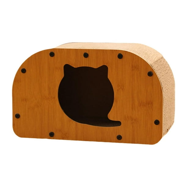 Casa de cartón para gatos, suministros de juguetes para mascotas para dormir resistentes, escondite para rascarse S