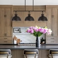 thumbnail image 5 of Kira Home Belle 34" Linear Island Chandelier, Farmhouse Trestle Pendant Light, Metal Dome Shades, Oil Rubbed Bronze, 5 of 8