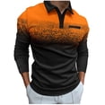 thumbnail image 2 of Blusa y camisa de manga larga con cuello vuelto para hombre, informal, estampada, con botones, de poliéster, 2 of 6