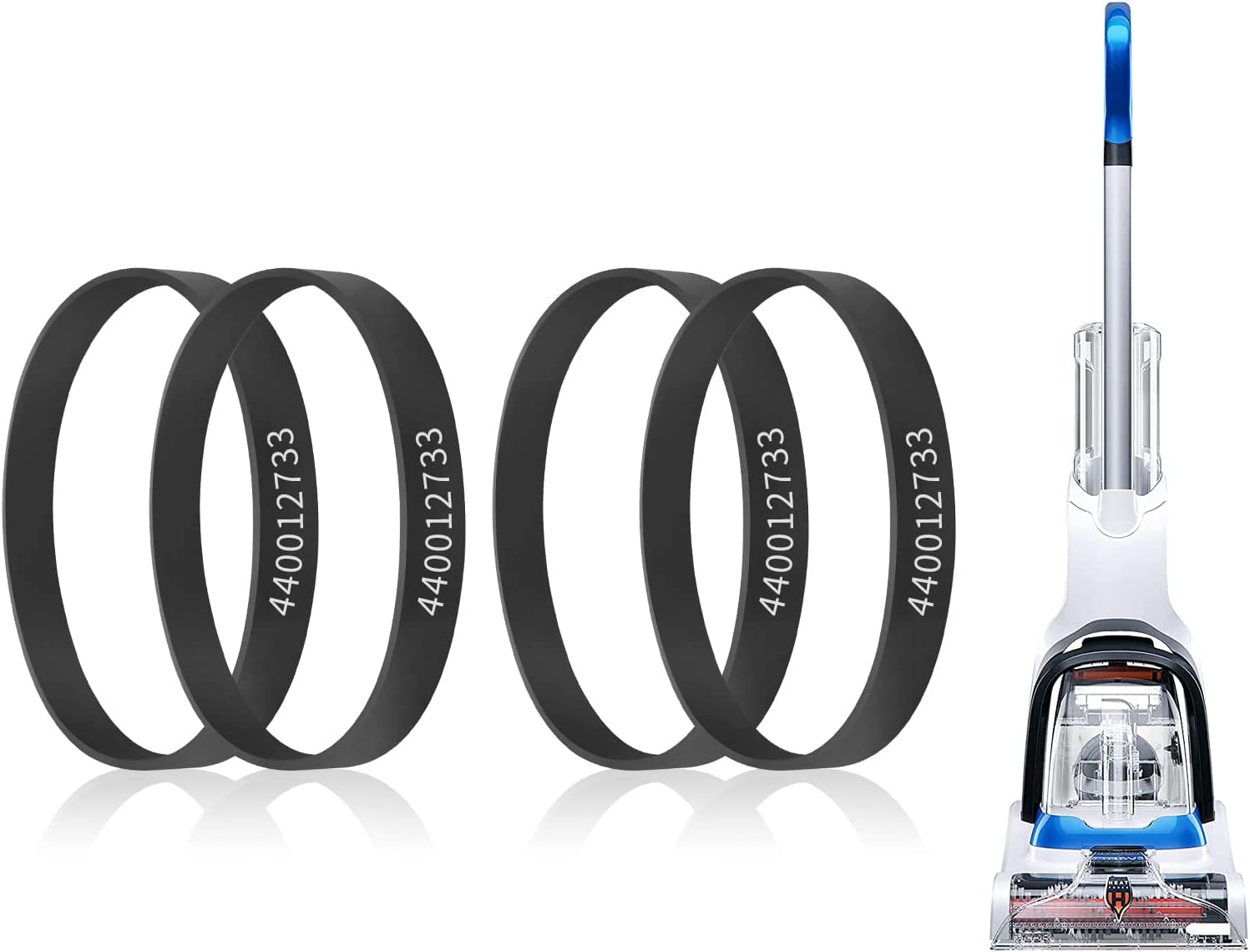 KEEPOW 4 Pack Vacuum Belts Compatible with Hoover PowerDash Pet FH50700