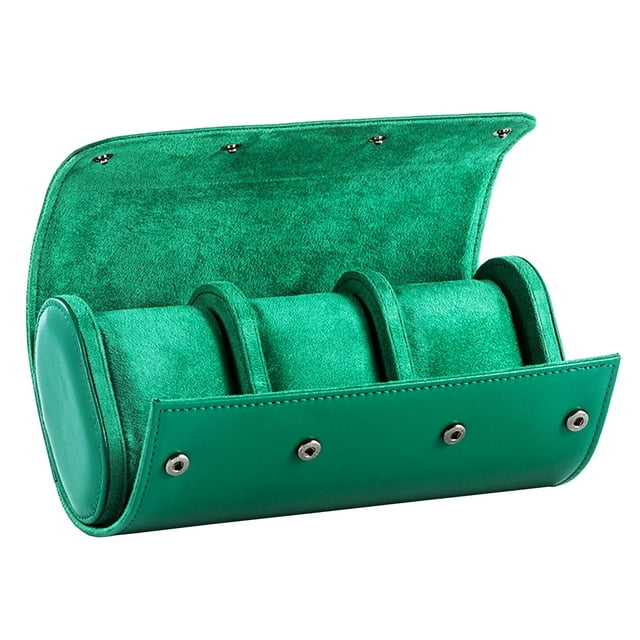 Estuche enrollable de viaje para relojes, portátil, de piel sintética, clásico, organizador de regalos 20x10x7cm