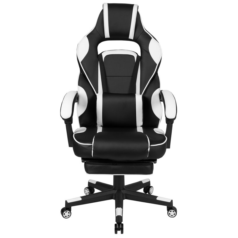 Flash Furniture X40 Gaming Chair Racing Computer Chair With Fully Reclining  Back/arms And Transparent Roller Wheels, Slide-out Footrest : Target