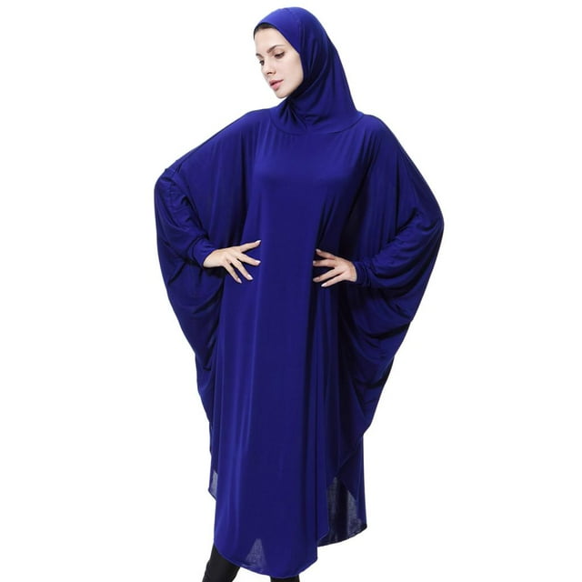 Vestido musulmán de oración para mujer, con cobertura completa, estilo árabe, color azul, talla XL SG