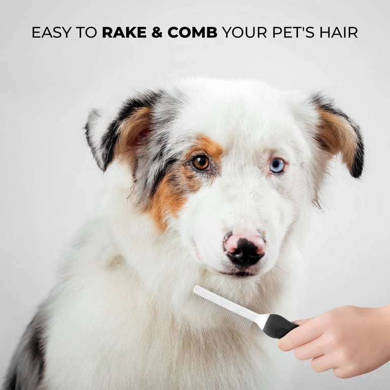 Metal Pet Comb, Long & Short Stainless Steel Teeth photo 2