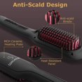 thumbnail image 2 of Ionic Hair Straightener Brush by COOLKESI, 30s Fast MCH Ceramic Heating Hair Straightening Brush with Anti Scald Feature, Auto-Off & Dual Voltage, Portable Frizz-Free Silky Electric St, 2 of 7
