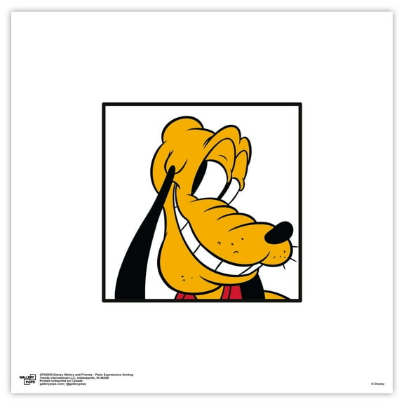 Gallery Pops Disney Mickey and Friends - Pluto Expressions Smiling Wall Art, Unframed Version, 12" x 12"