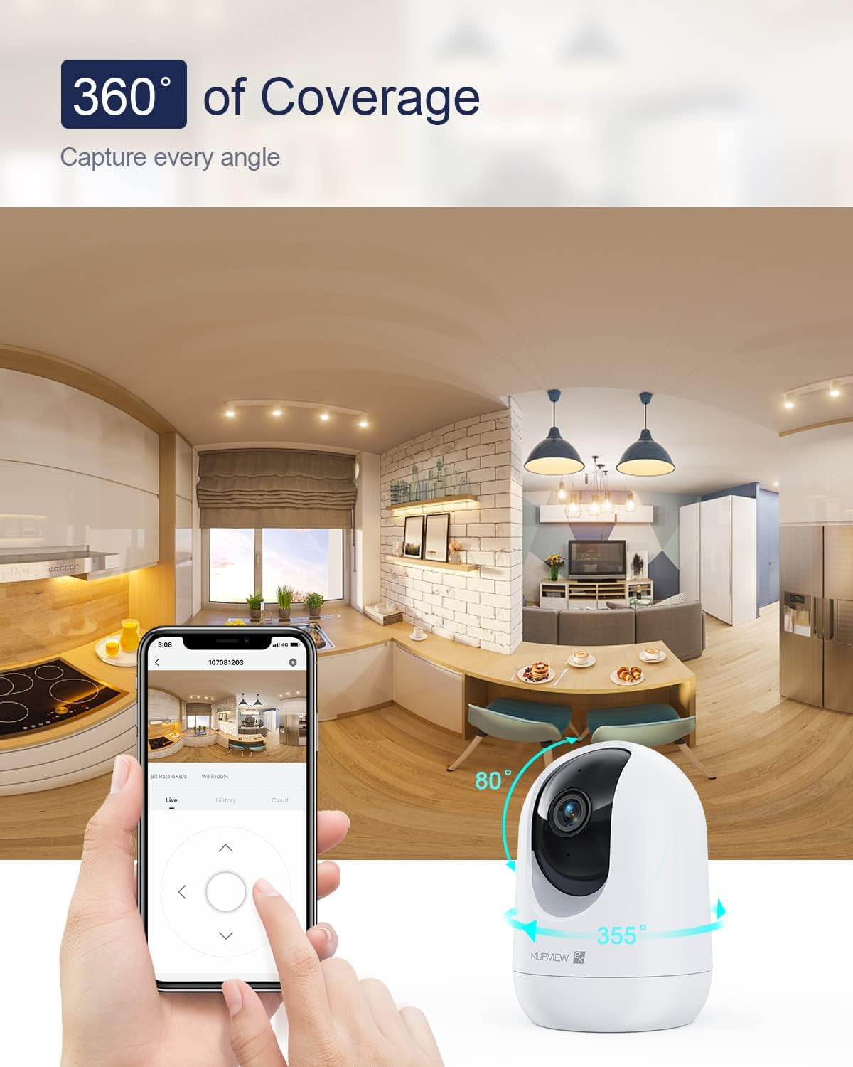 General Cameras for Home Security, 2.4/5GHz WiFi 2K Indoor Wired Se2.curity Baby/Pet Camera with Phone App, Night Vision, 24/7 Record, 2-Way Audio, Motion Tracking, Cloud Storage