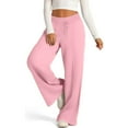 thumbnail image 5 of LEBONYARD Women's Plus Size Jegging,Pants for Women Flowy Casual Drawstring Waist Wide Leg,Fashion Womens Casual Solid Color Pants Straight Wide Leg Trousers Pants with Pocket Pink L, 5 of 8