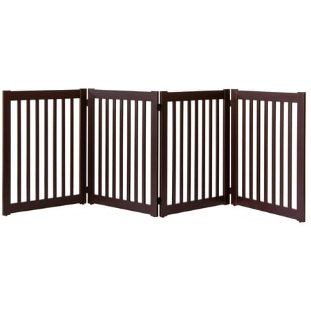Dynamic Accents Highlander Series Solid Wood Pet Gate - 4 Panel - Mahogany-Color:Mahogany Style:32 High - 4 Panel