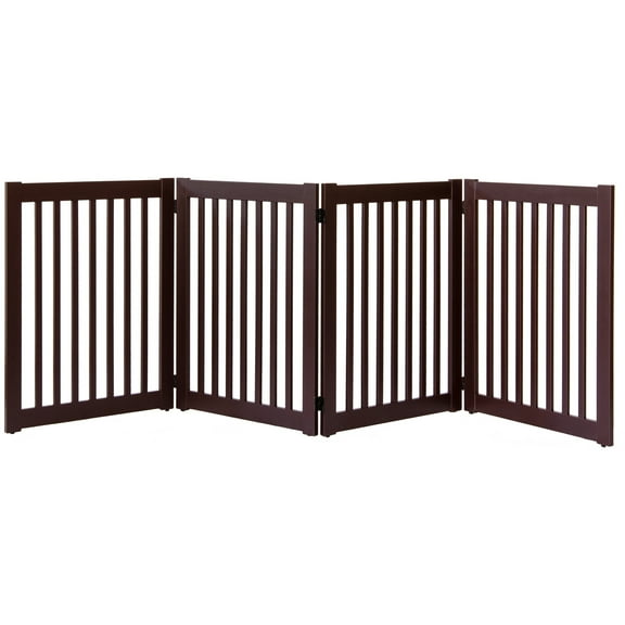 Dynamic Accents Highlander Series Solid Wood Pet Gate - 4 Panel - Mahogany-Color:Mahogany,Style:32" High - 4 Panel