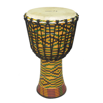 10 FIBERGLASS ROPE TUNED DJEMBE - KENTE FINISH